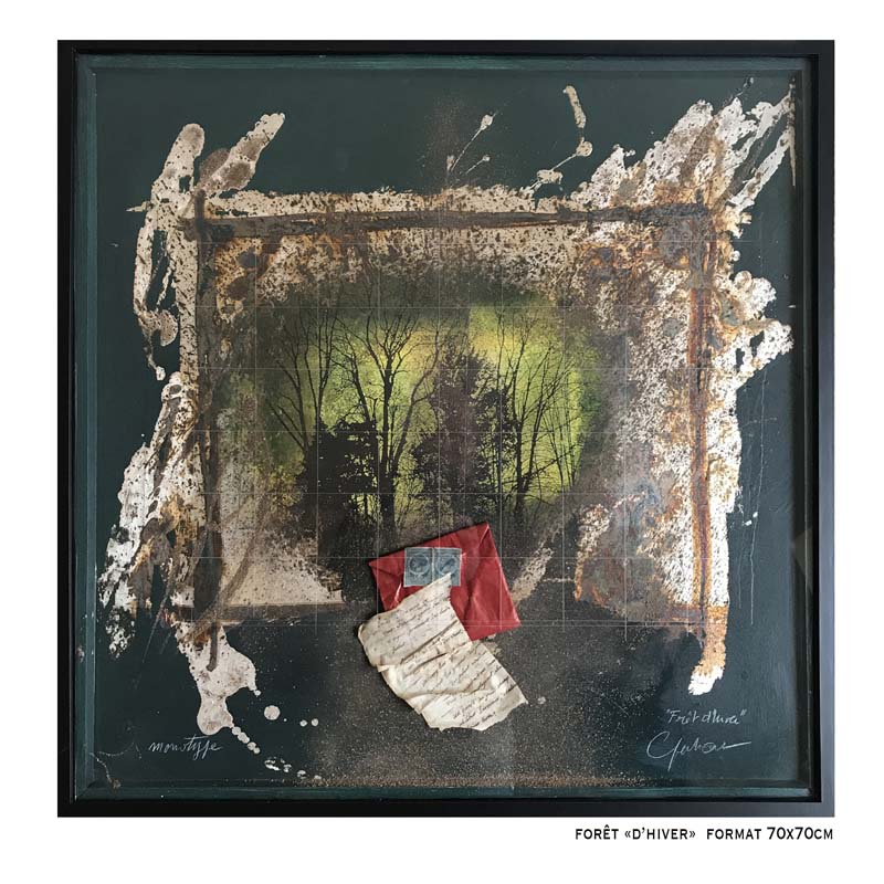 1 – Forêt « d’hiver » Monotype – 70x70cm