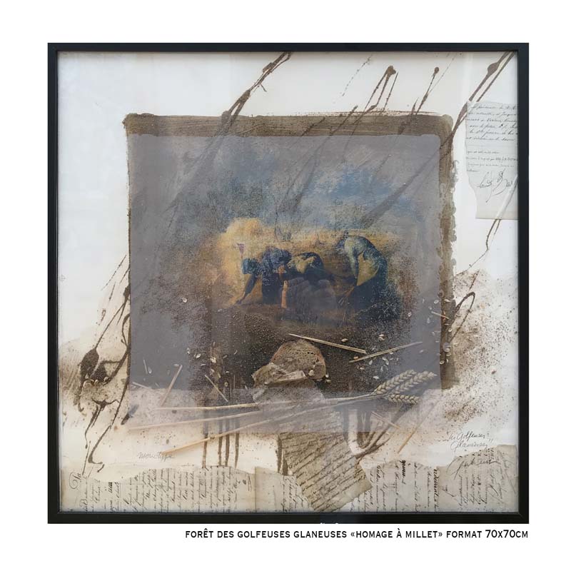 9 – Forêt des golfeuses glaneuses « hommage à Millet » 70x70xcm