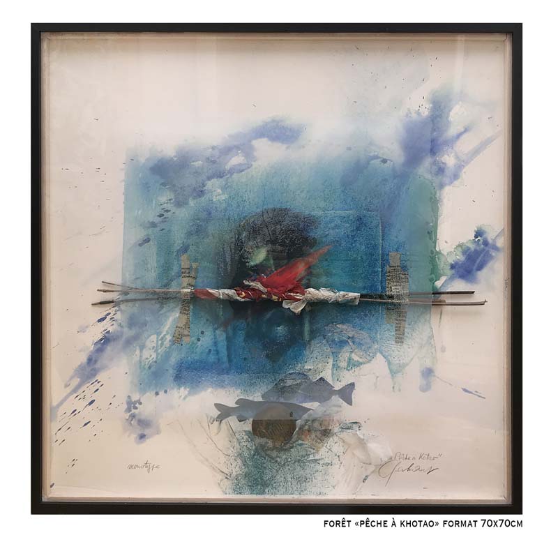 10 – Forêt  « Pêche à Kho Tao » 70x70cm