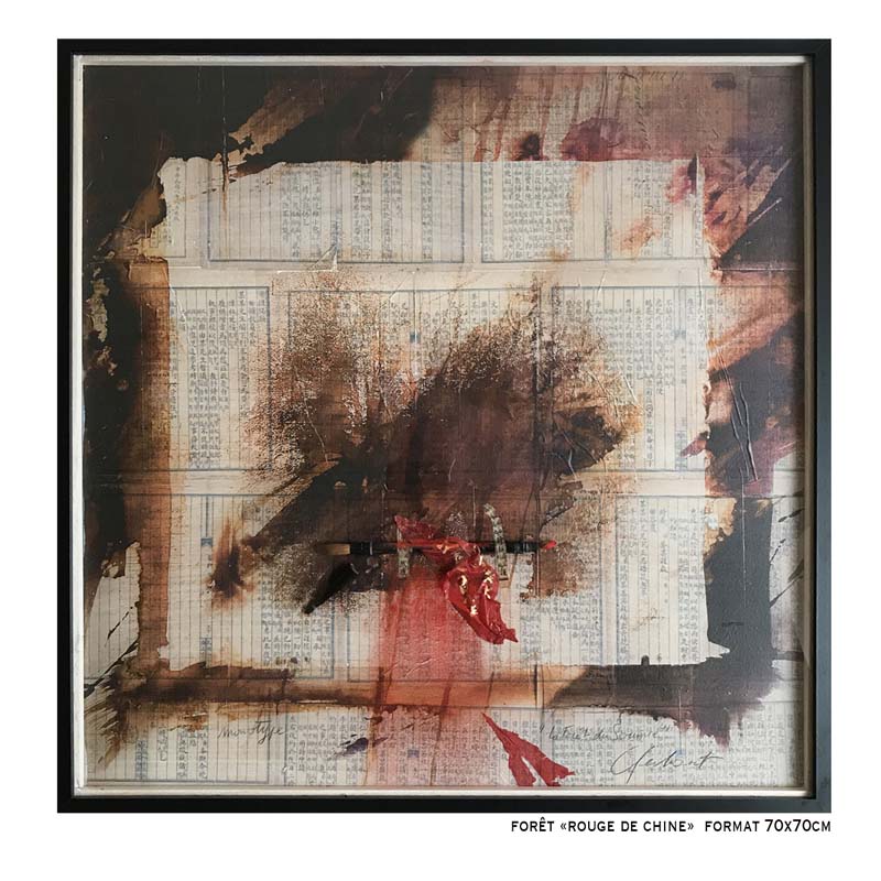 5 – Forêt « rouge de Chine » 70x70cm
