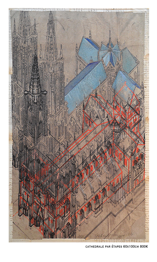 Cathédrale de Strasbourg – étapes – 60x100cm