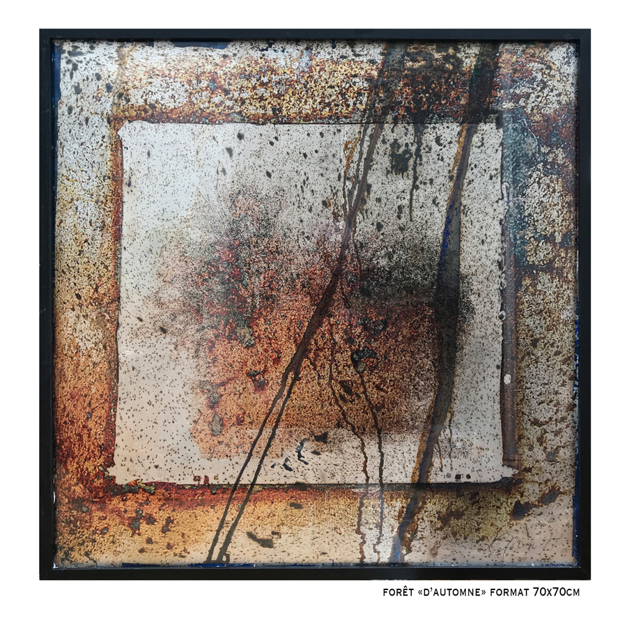 8 – Forêt « D’automne » – Monotype – 70x70cm